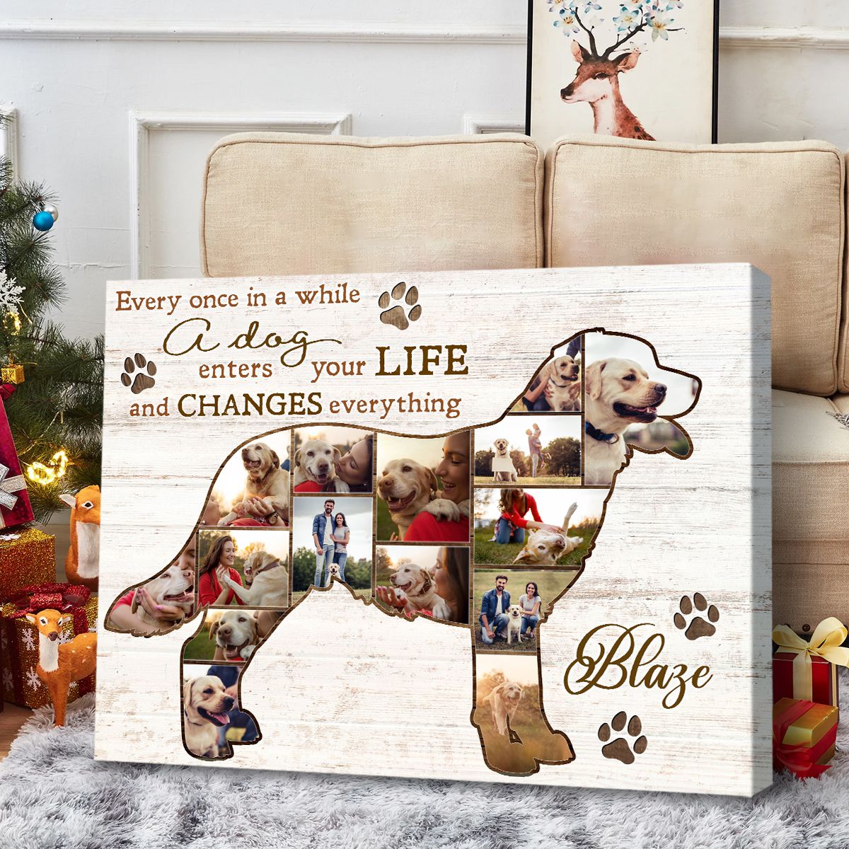 Best Labrador Retriever Personalized Photo Collage Canvas Gift For Dog Lover