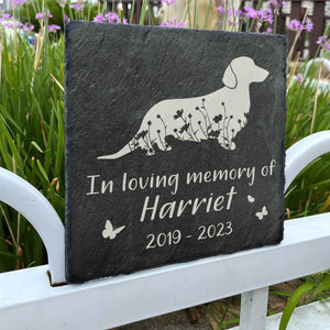 In Loving Memory Of - Personalized Memorial Stone Slate Dog Loss Gift