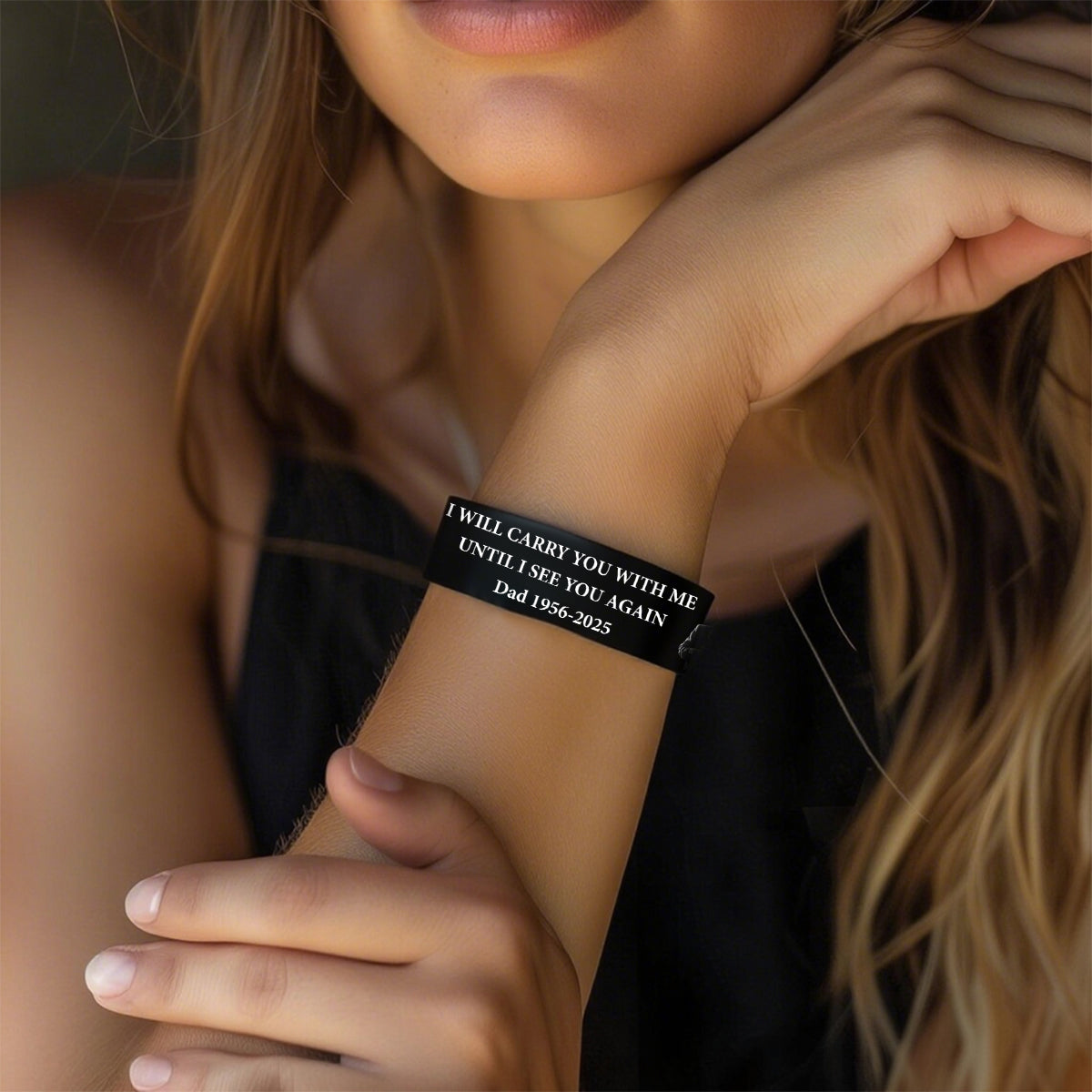 Personalized Memorial Bracelet with Custom Photo & Engraving – "In Loving Memory" Gift