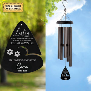 Personalized Pet Listen to the Wind Chime-Pet Loss Gifts for Dog