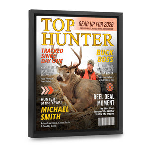 Custom Hunting Magazine Cover, Personalized Hunting Gifts for Men, Deer Hunting Gifts for Him, Hunting Dad Gift, Funny Hunter Gift for Outdoorsman