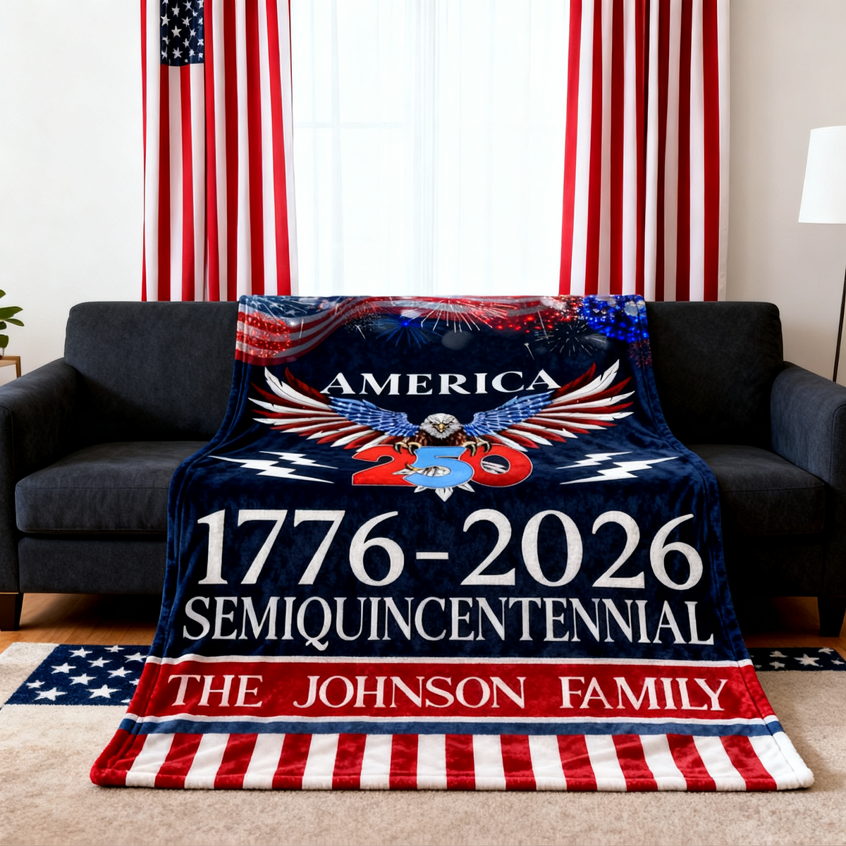 250 Years America Semiquincentennial Personalized Blanket