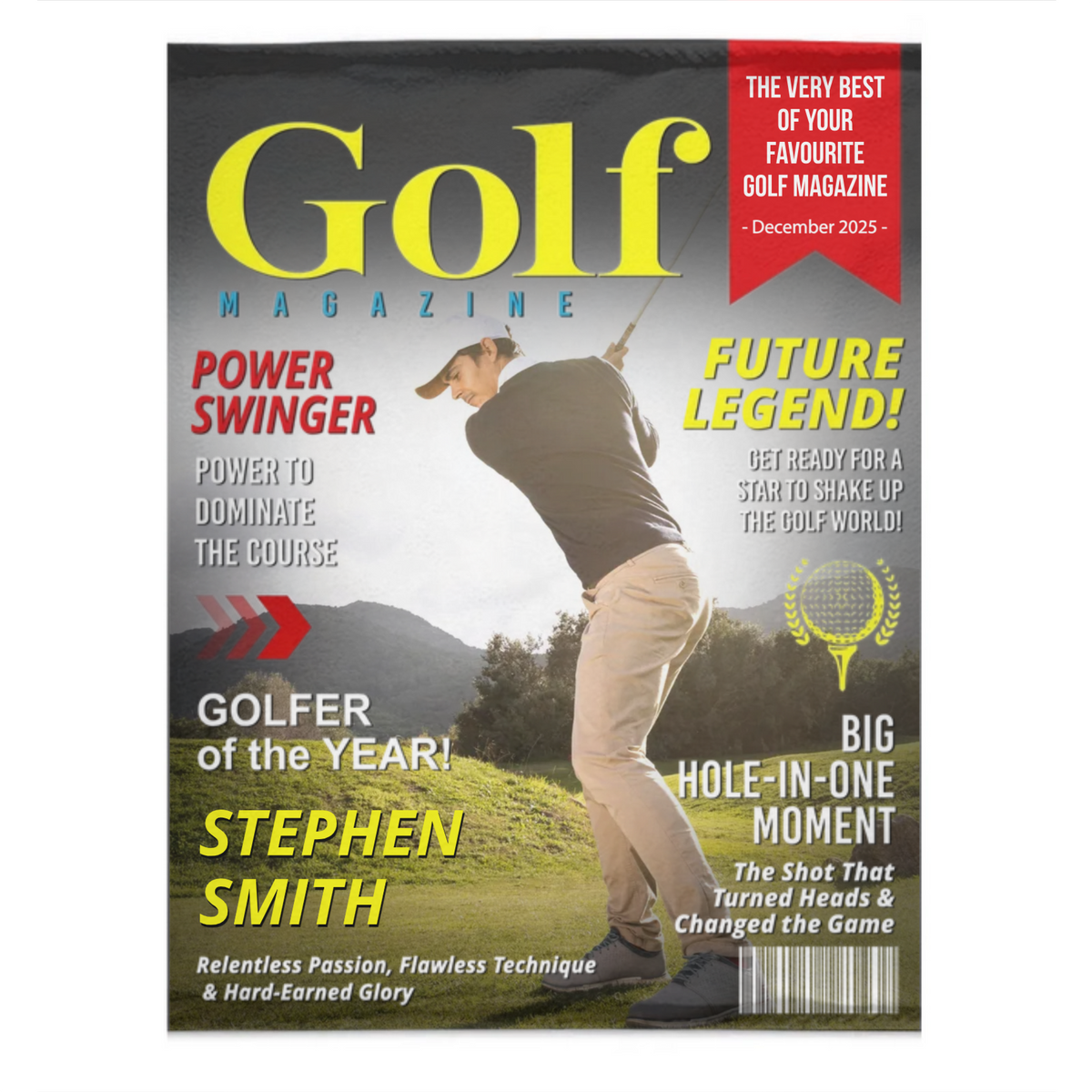 Personalized Custom Golf Magazine Cover Blanket, Golf Gift, Unique Gift for Golf Lovers, Gifts for Golf Coach