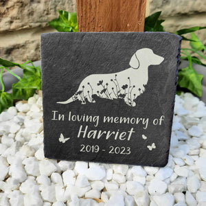 In Loving Memory Of - Personalized Memorial Stone Slate Dog Loss Gift