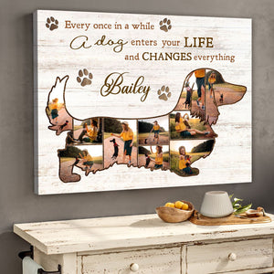 Best Dachshund Dog Personalized Photo Collage Canvas Gift For Dog Lover