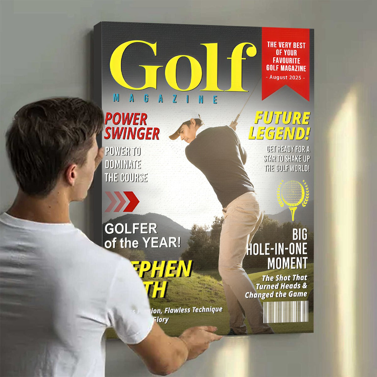 Custom Golf Magazine Cover, Golf Gift, Unique Gift for Golf Lovers, Gifts for Golf Coach, End Of Season Golf Canvas