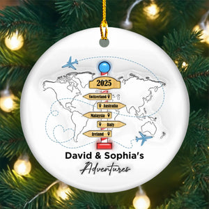 The Destination of All Year Travel Adventure Personalized Ceramic Ornament - Christmas Gift