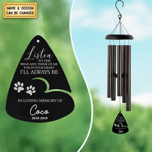 Personalized Pet Listen to the Wind Chime-Pet Loss Gifts for Dog