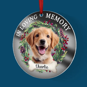 In Loving Memory - Custom Photo Memorial Acrylic Ornament, Christmas Gift For Pet Lovers