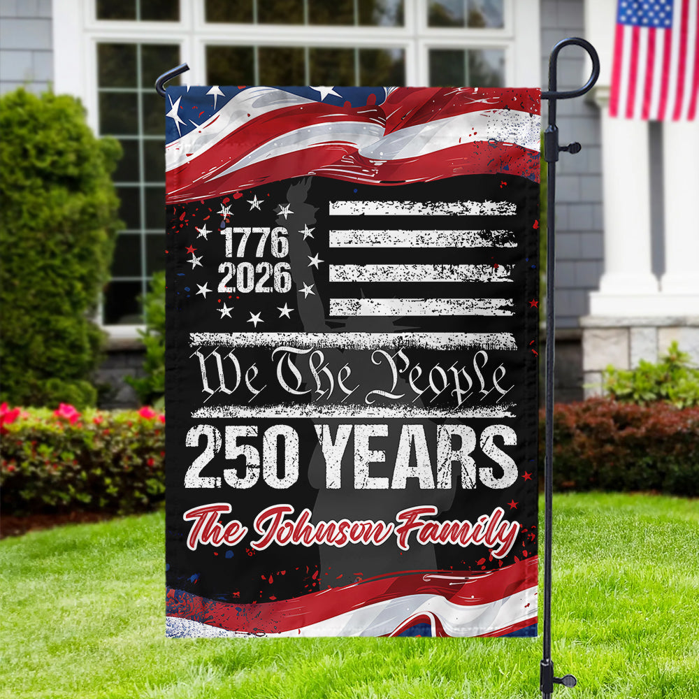 250 Years USA 250th Birthday 1776-2026 Personalized Garden Flag Gift for Family