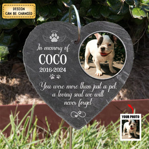 Personalized Memorial Garden Slate & Hook -  Loss Of pet Sympathy Gift, Dog Memorial Stone