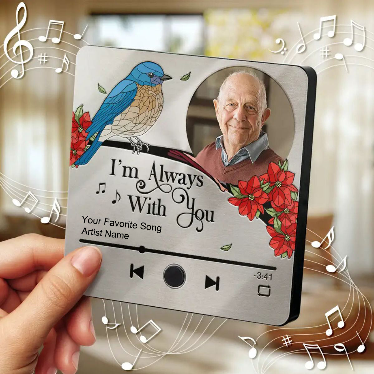 Custom Photo Memorial Your Song May Be Over - Personalized Music Fridge Magnet