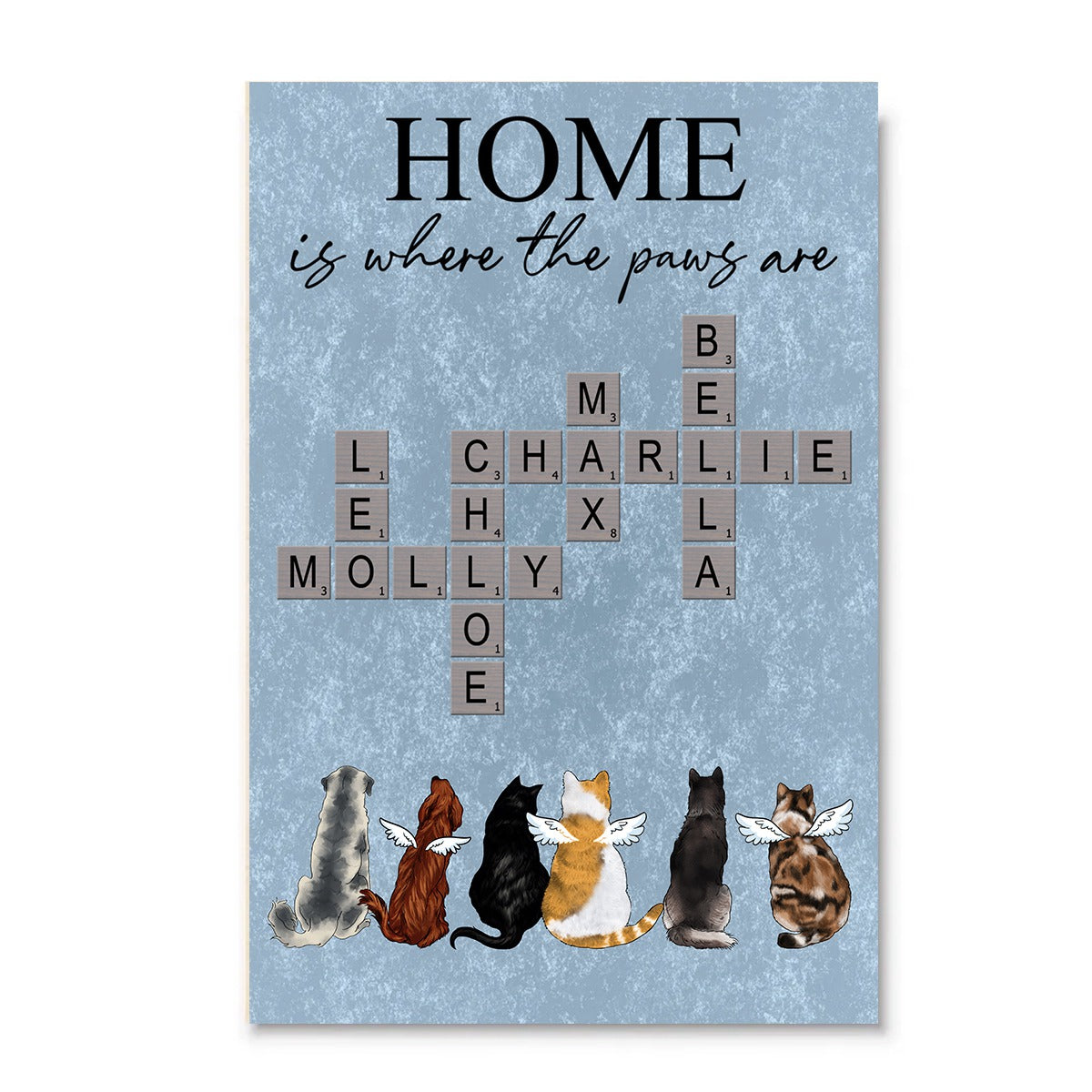 Home Is Where The Paws Are - Personalized Crossword Puzzle Canvas Dog Lover Gifts