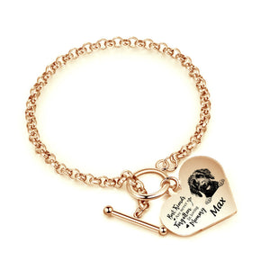 Personalized Engraved Heart Bracelet I'm Always With You - Memorial Gift For Dog/Pet Lovers