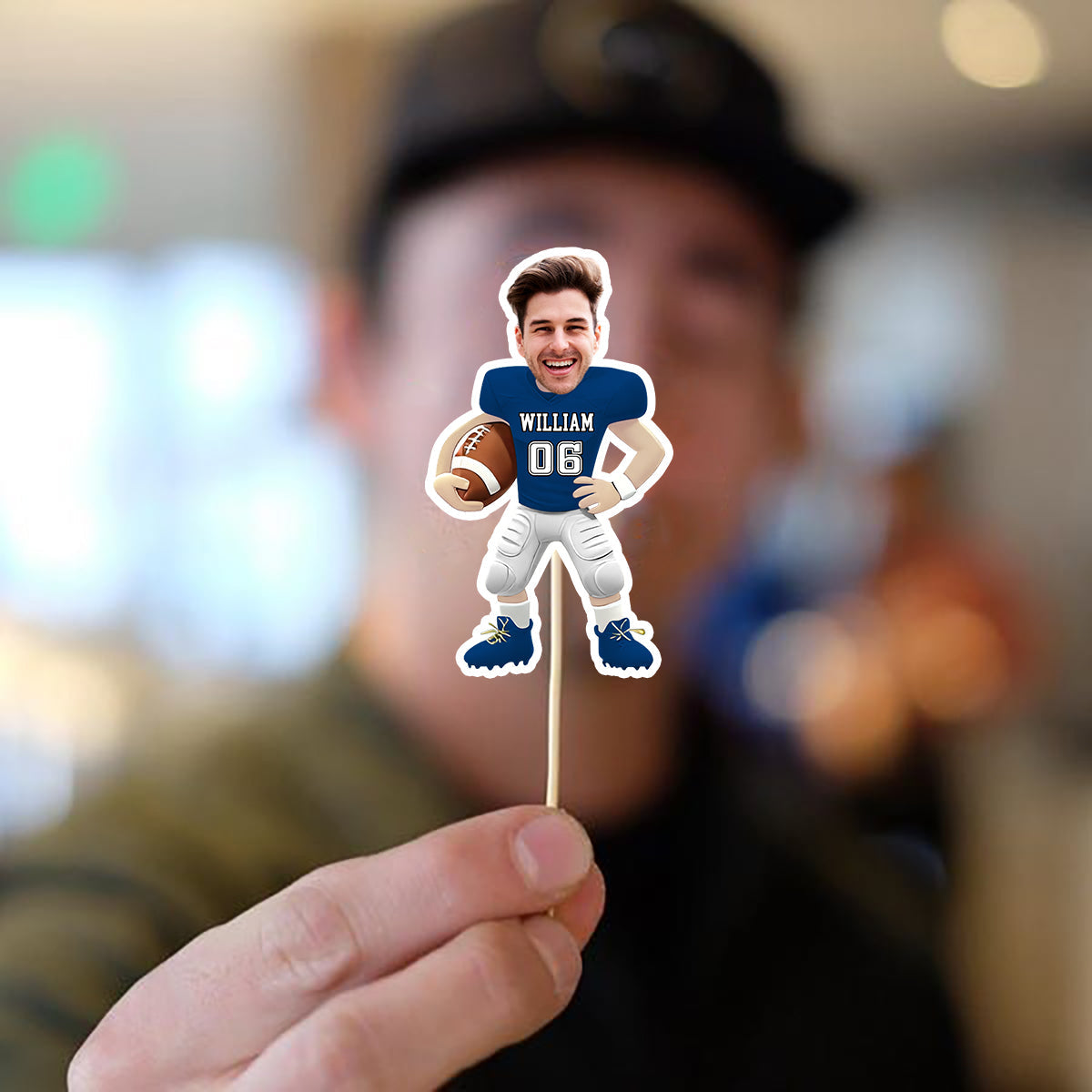 Custom Photo American Football Decoration Personalized Cupcake Toppers