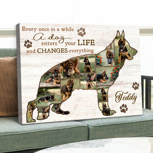 Best German Shepherd Dog Personalized Photo Collage Canvas Gift For Dog Lover