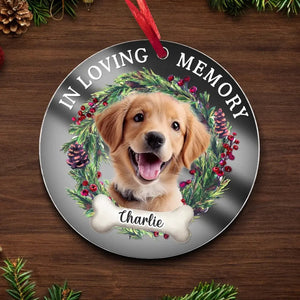 In Loving Memory - Custom Photo Memorial Acrylic Ornament, Christmas Gift For Pet Lovers