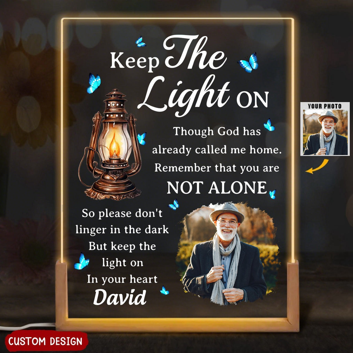You Are Not Alone - Memorial Personalized LED Night Light