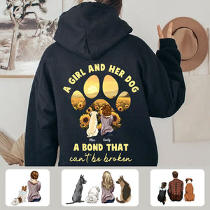 A Girl And Her Dog A Bond That Can't Be Broken - Personalized Dog/Cat Lover Hoodie