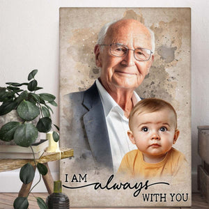 Add Loved One to Photo Custom Canvas Poster - Personalized Memorial Gift for Dad Mom