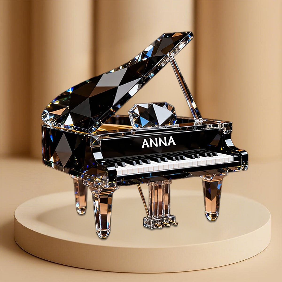 Customized Piano Crystal Effect Acrylic Plaque, Pianist Gift,Personalized Piano Music Theme Decor