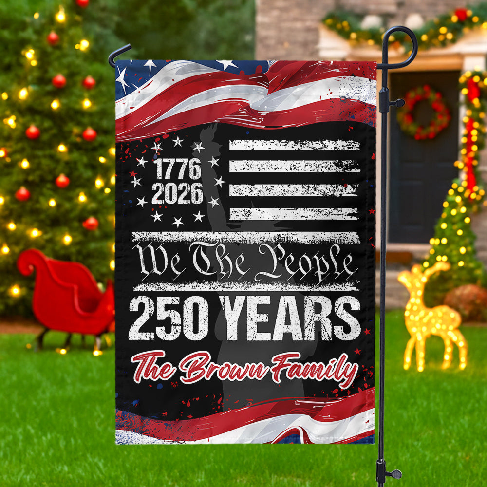 250 Years USA 250th Birthday 1776-2026 Personalized Garden Flag Gift for Family