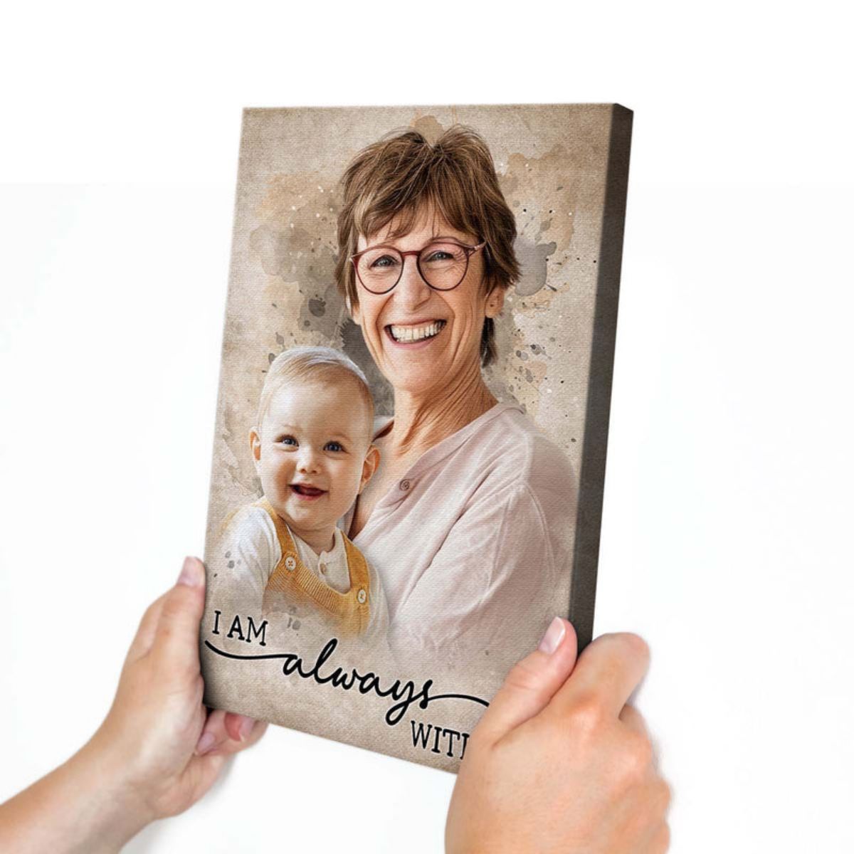 Add Loved One to Photo Custom Canvas Poster - Personalized Memorial Gift for Dad Mom