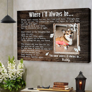 Personalized Sympathy Gift For Dog Loss, Pet Memorial Gifts - Where I'll Always Be...