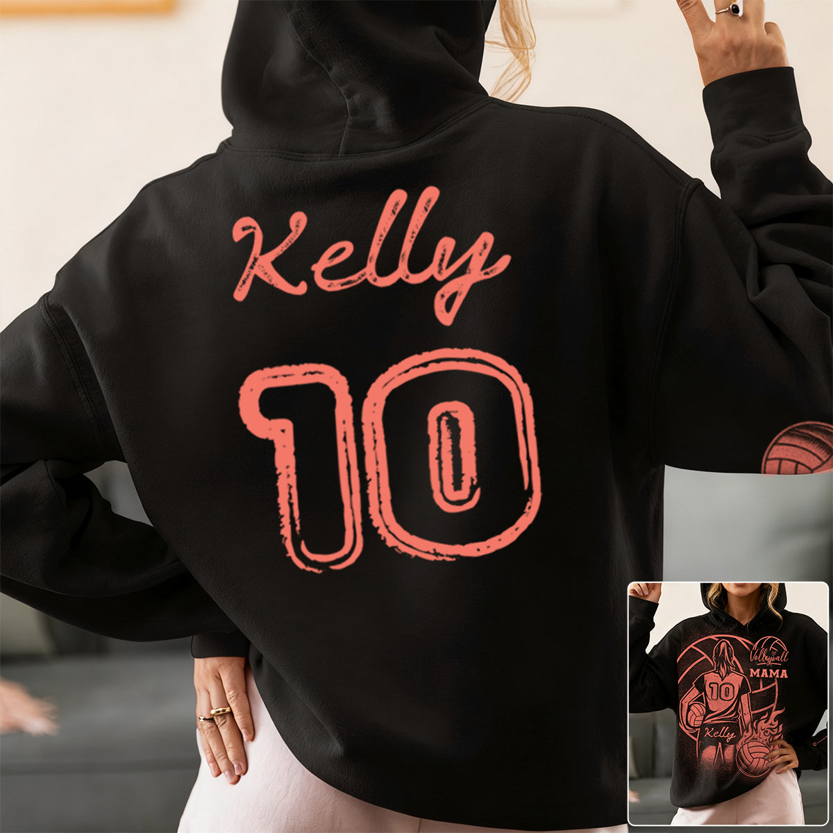 Bleach Style Volleyball Hoodie - Personalized Hoodie For Volleyball Mom