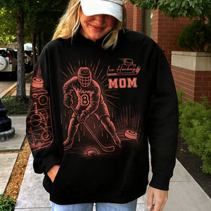 Bleach Style Ice Hockey Hoodie - Personalized Hoodie For Ice Hockey Mom
