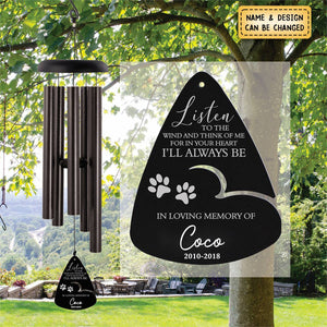 Personalized Pet Listen to the Wind Chime-Pet Loss Gifts for Dog