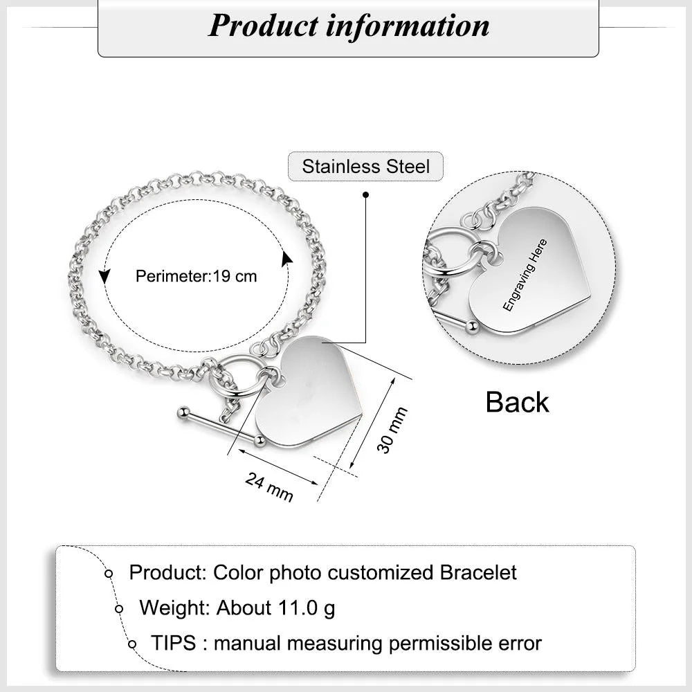 Personalized Heart Bracelet I'm Always With You - Memorial Gift For Family, Friend