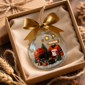 Personalized Hockey Transparent Ornament Gift for Hockey Lover