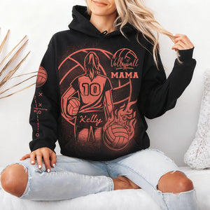 Bleach Style Volleyball Hoodie - Personalized Hoodie For Volleyball Mom