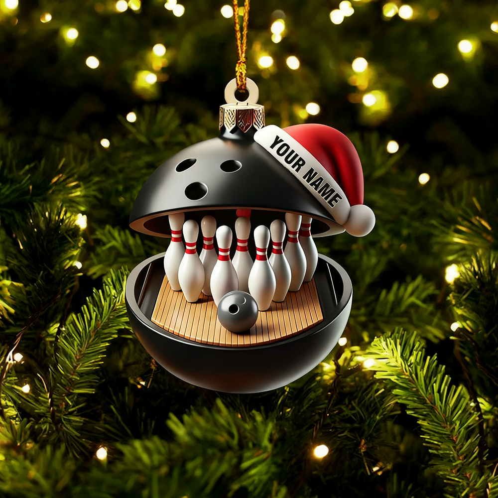 Personalized Bowling Lover Christmas Acrylic Ornament