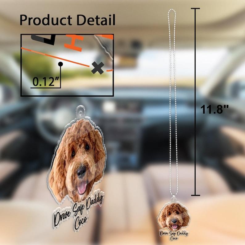 Hanging Dog Photo Personalized Acrylic Car Ornament Gift For Pet Lovers