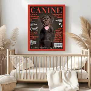Personalized Custom Pet Magazine Cover Canvas, Custom Pet Portrait, Pet From Photo