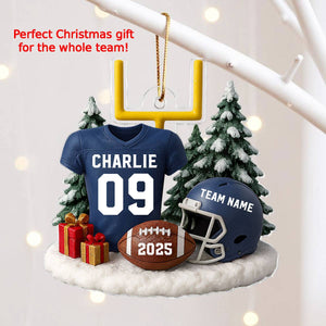 Proud American Football Player Uniform - Personalized Acrylic Ornament - Gift For Football Lovers, Football Team