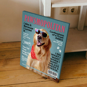 Personalized Custom Pet Magazine Cover Canvas, Custom Pet Portrait, Pet From Photo