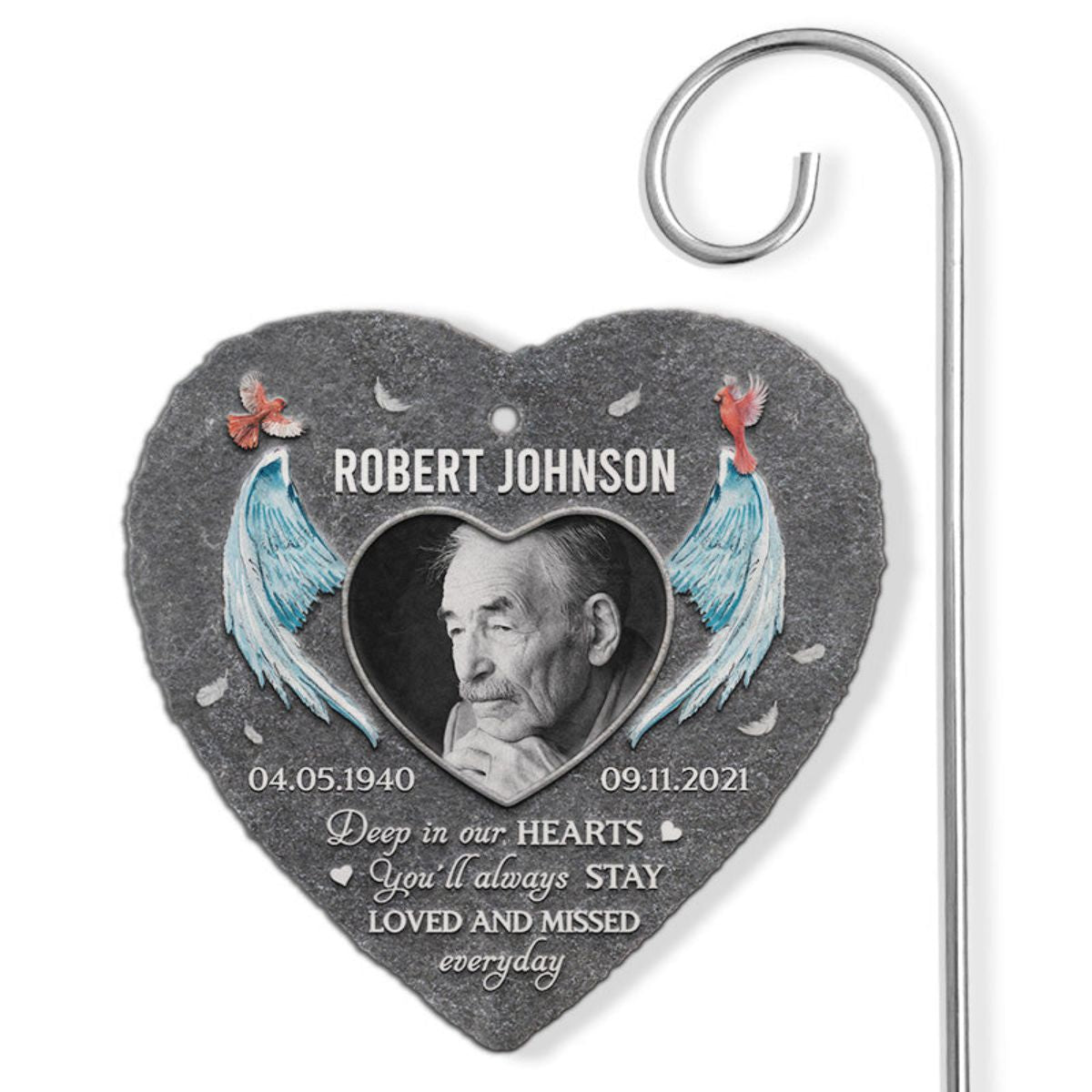 You Will Always Be Loved - Memorial Personalized Memorial Garden Slate & Hook