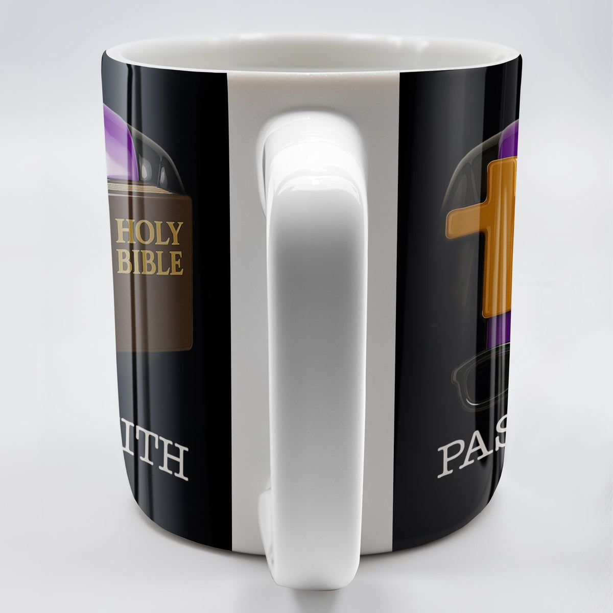 Pastor Smith, Cross, Glasses and Holy Bible, Personalized Coffee Mug, Gift For Religious Leaders