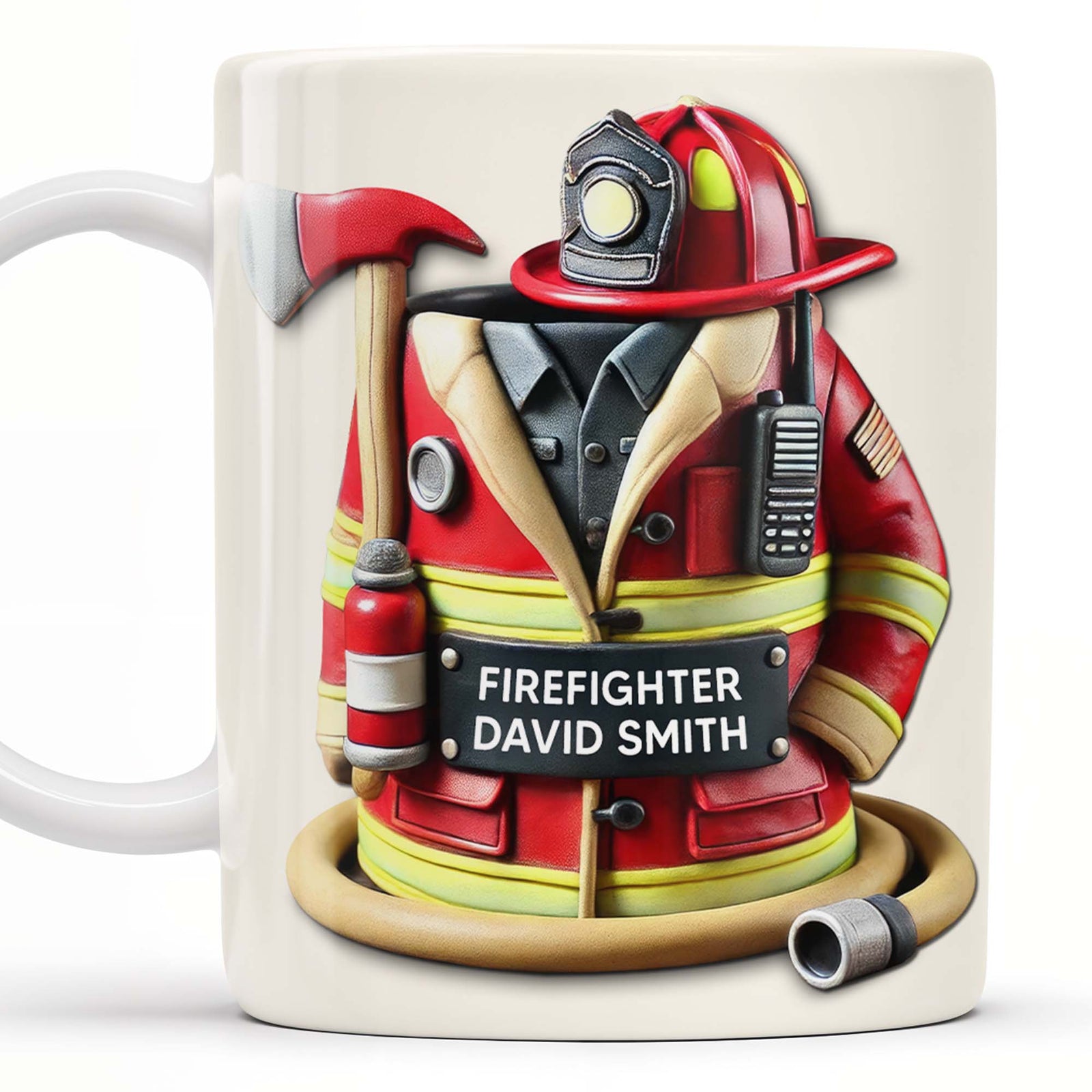 Firefighter,Gear and Helmet, Personalized Coffee Mug, Gift For Firefighters