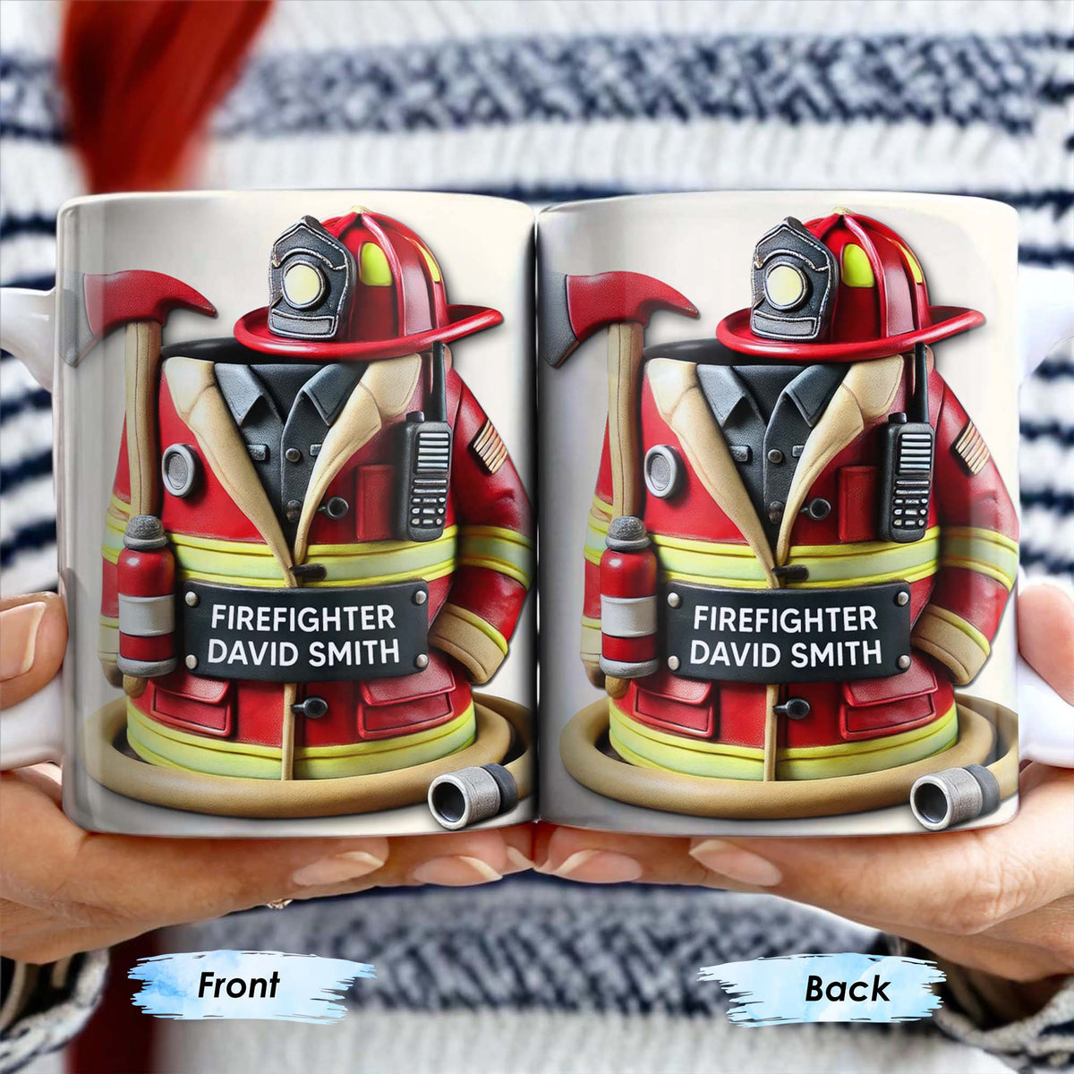 Firefighter,Gear and Helmet, Personalized Coffee Mug, Gift For Firefighters