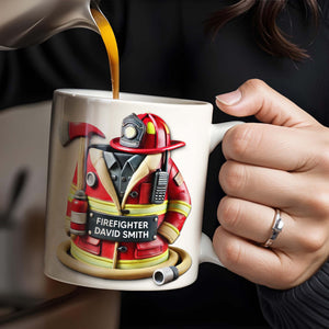 Firefighter,Gear and Helmet, Personalized Coffee Mug, Gift For Firefighters