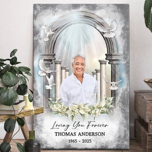 Memorial Personalized Canvas Poster - Custom Photo Sympathy Gifts, Loss Of Loved One, Loving You Forever