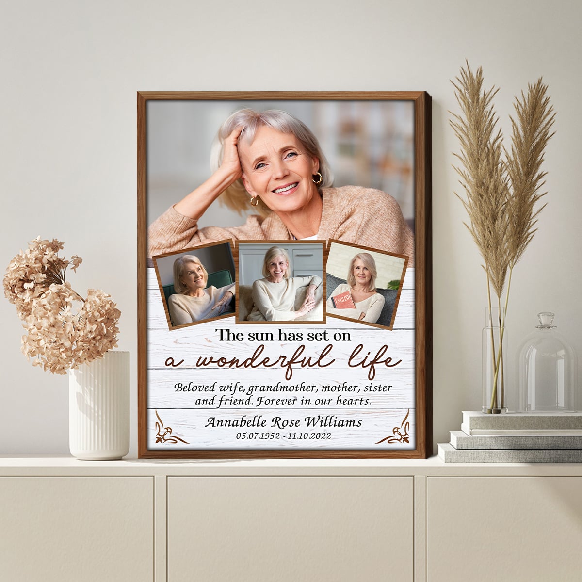 Sympathy Gift For Loved One In Loving Memory Personalized Photo Collage Canvas Poster