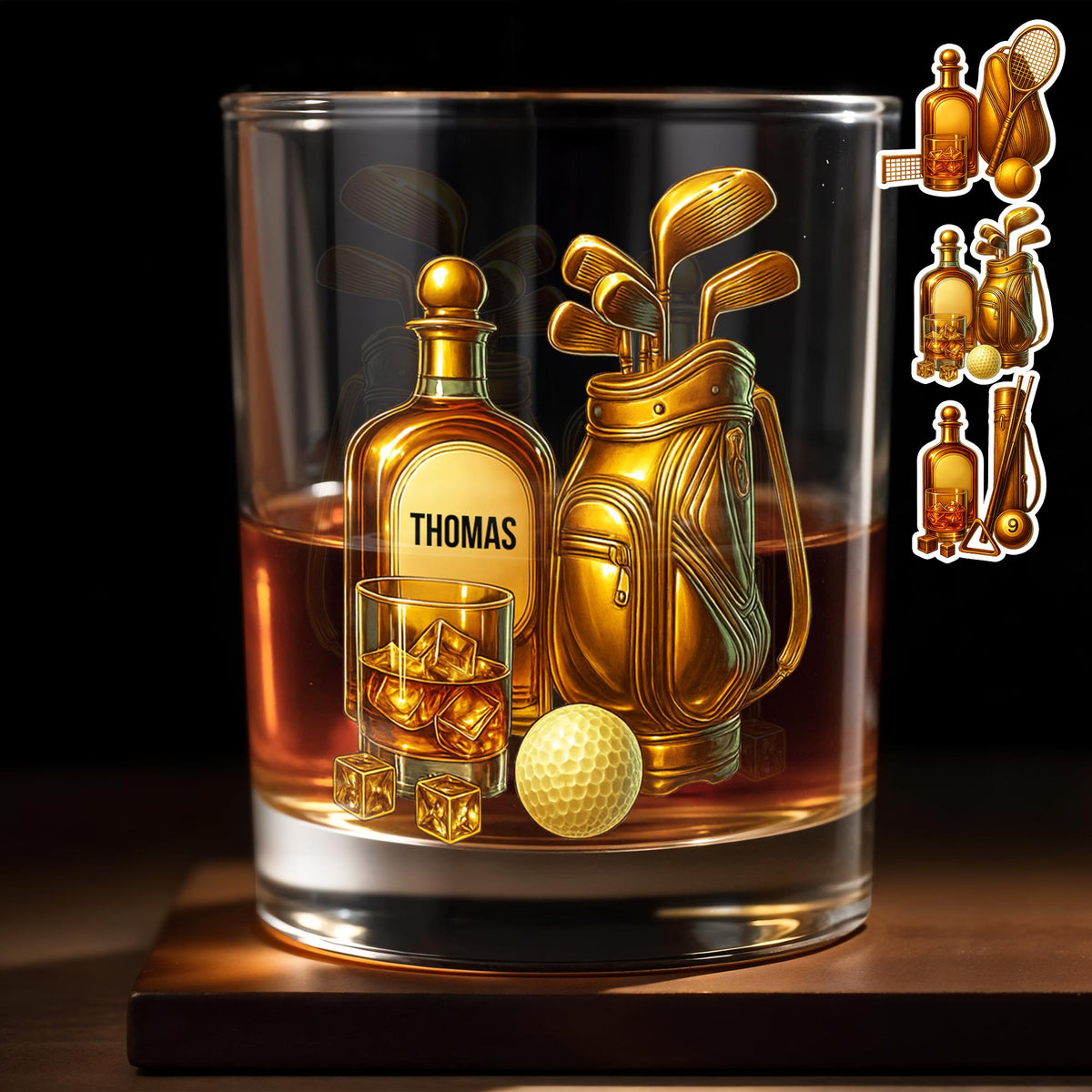 Celebrate Your Love For Golf, Personalized Custom Whiskey Glass, Gift For Golf Lovers