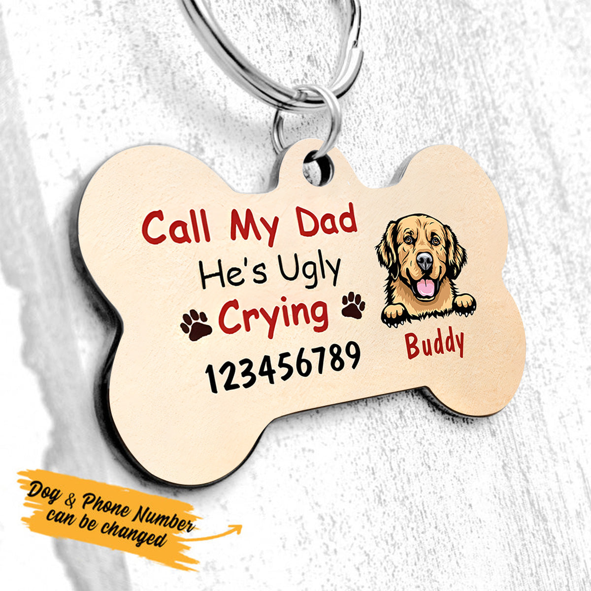 Personalized Dog Lost Wander Bone Pet Tag For Dog Mom, Dog Dad