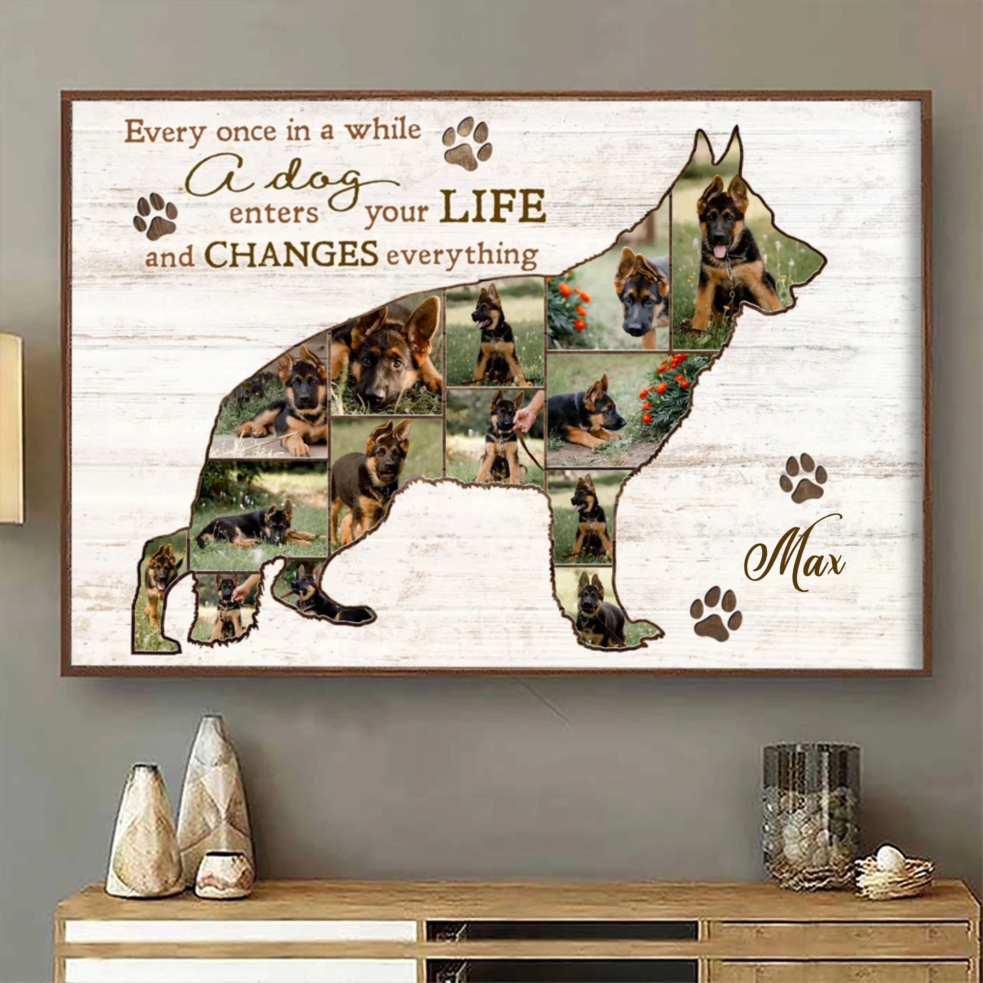 Best German Shepherd Dog Personalized Photo Collage Canvas Gift For Dog Lover