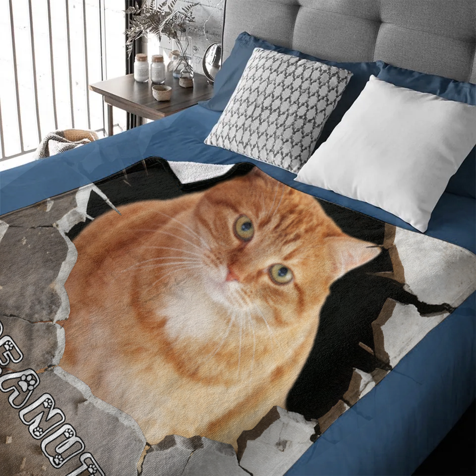 Custom Dog Blanket Personalized Wall Breaking Pet Throw